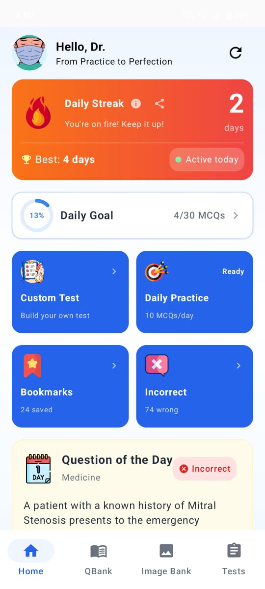 FMGEPrep home screen
